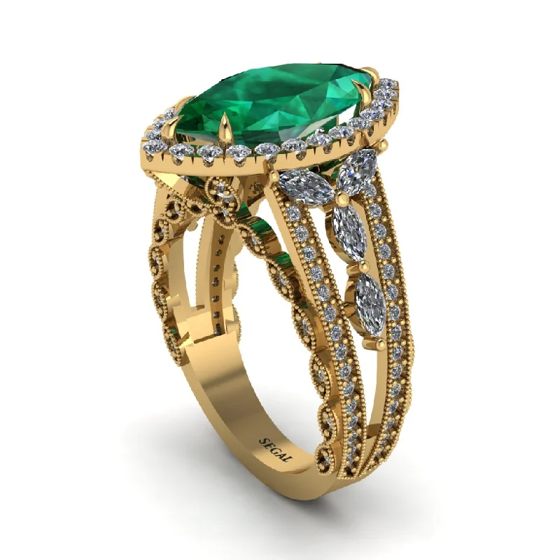 Unique Engagement Rings For Alternative Brides-Emerald Majestic Splendor Engagement Ring - Antonella No. 4