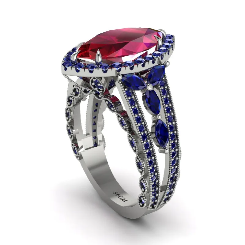 Sparkling Engagement Rings For Unique Brides-Ruby Majestic Splendor Engagement Ring - Antonella No. 72