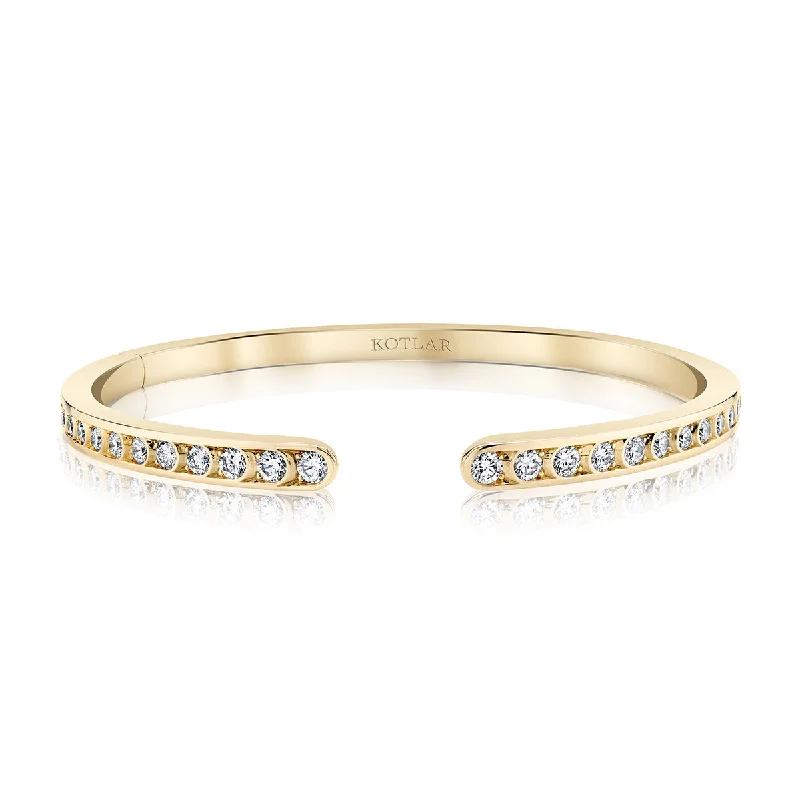 Bangles For Extravagant Styles-Scallop Artisan Diamond Pave Bangle