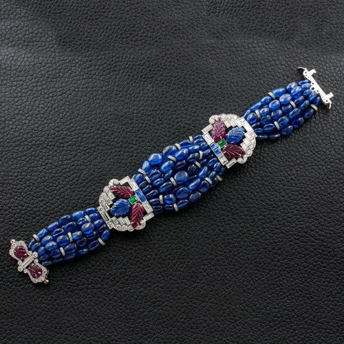 Bracelets For Style Inspiration-Sapphire, Ruby & Diamond Estate Bracelet