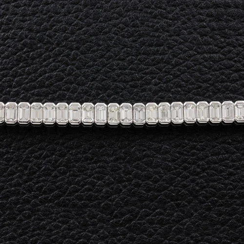 Bracelets With Diamond Accents-Emerald cut Diamond Bracelet