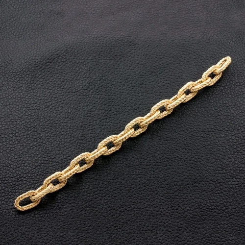 Bracelets With Black Designs-Gold Link Chain Bracelet