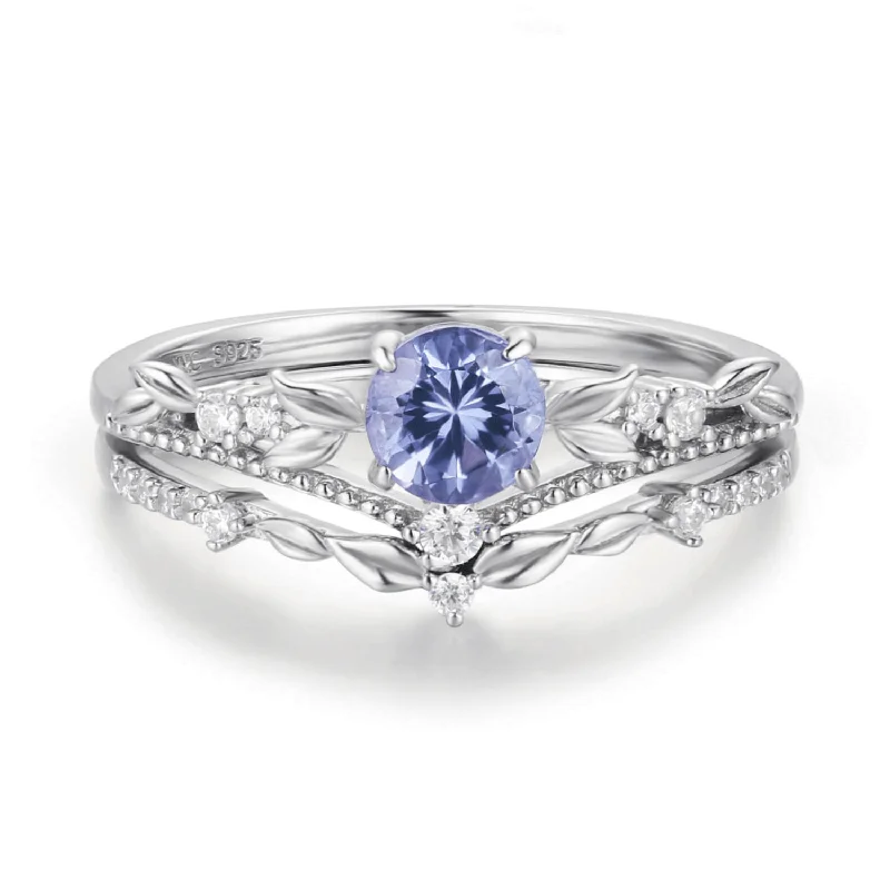 Custom Infinity Rings For Meaningful Gifts-Reverie Tanzanite Ring Set