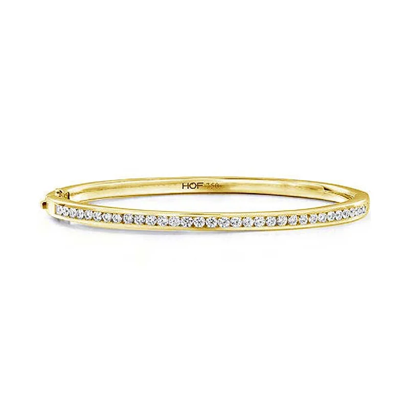 Bangles For Religious Festivals-HOF Classic Channel Set Diamond Bangle