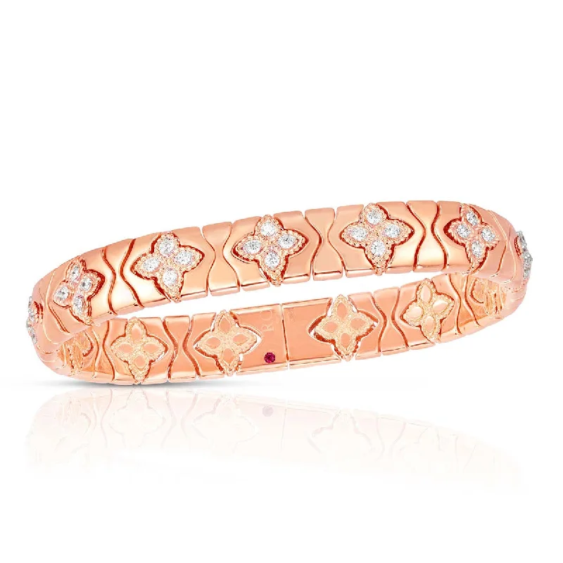 Bangles With Vibrant Hues-Royal Princess Flower Narrow Bangle with Diamonds