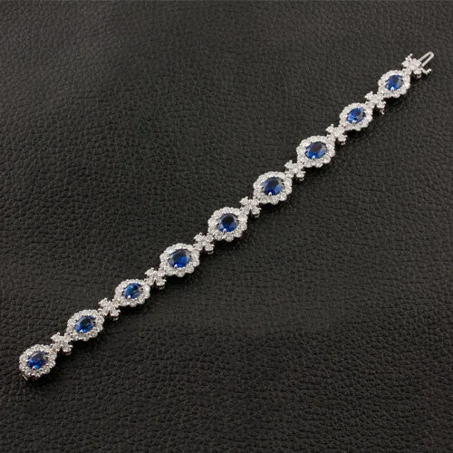 Bracelets For Fashionistas-Sapphire & Diamond Bracelet