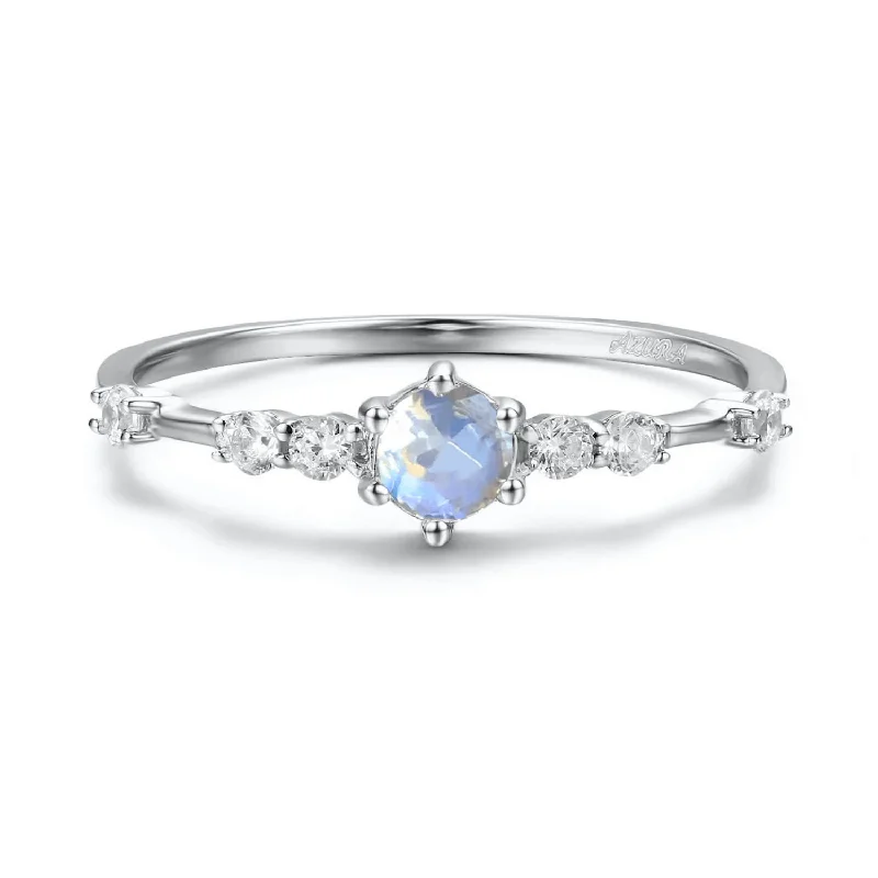 Simple Diamond Rings For Classic Fashion-The Center of the Universe Moonstone Ring