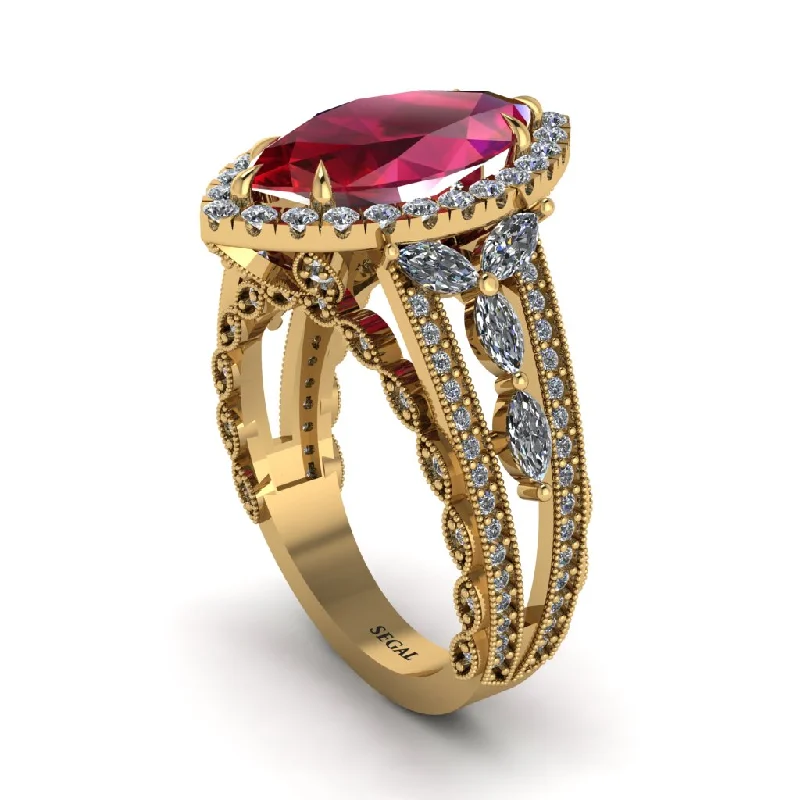 Vintage Wedding Rings For Non-Traditional Brides-Ruby Majestic Splendor Engagement Ring - Antonella No. 10