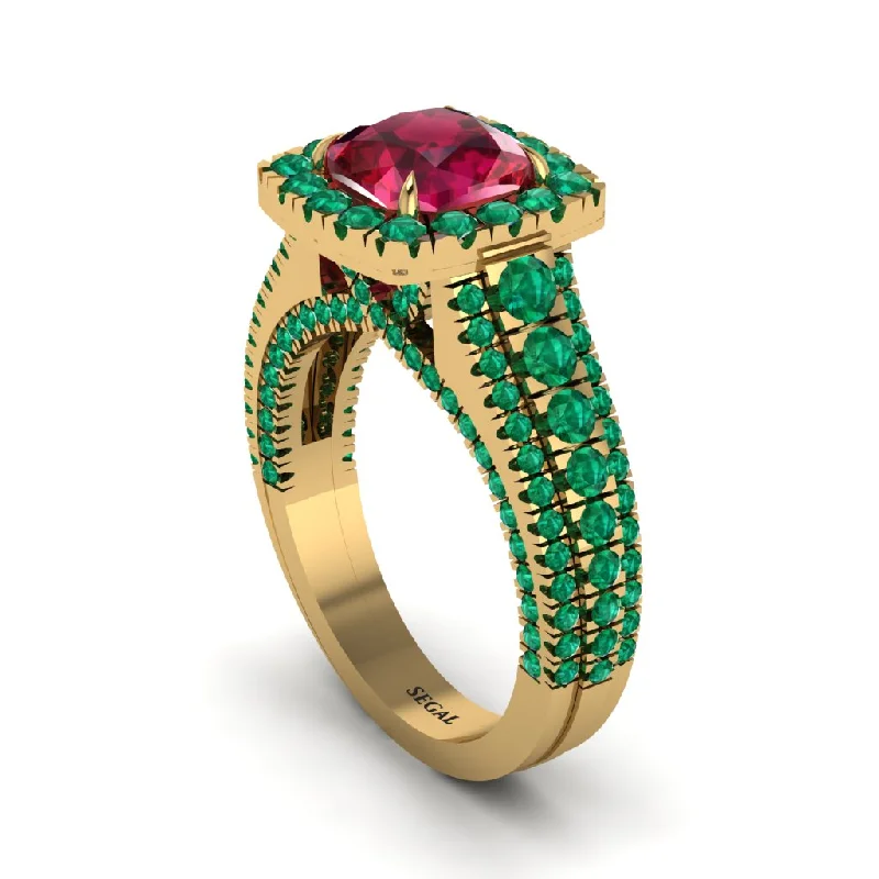 Engagement Rings With Colored Stones-Cushion Cut Ruby Eternal Splendor Engagement Ring - Lorelei No. 25