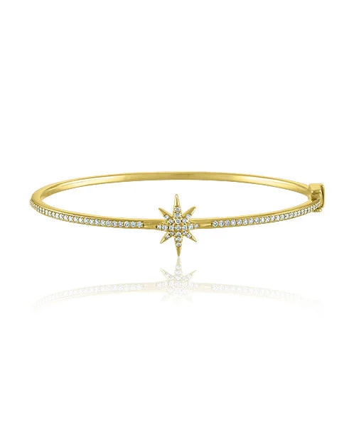 Bangles For Outdoor Events-Star Bangle with Diamonds 597-JSA