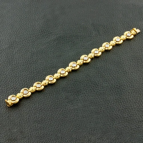 Bracelets For Evening Wear-Gold & Diamond Estate Bracelet