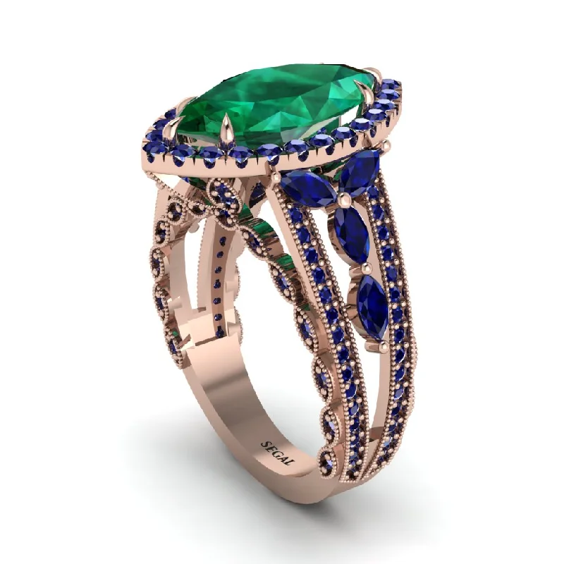 Customizable Engagement Rings For Brides-Emerald Majestic Splendor Engagement Ring - Antonella No. 65