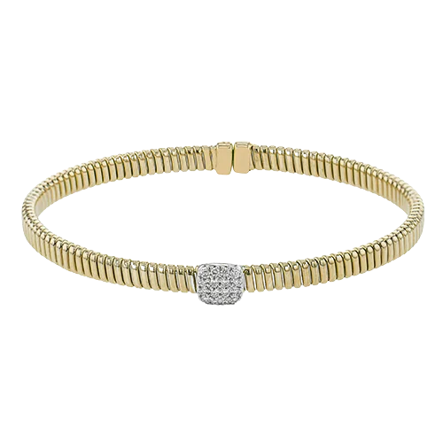 Bangles With Faux Gems-Bangle in 18k Gold with Diamonds LB2399