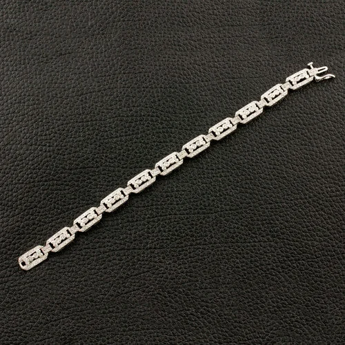 Bracelets With Engravings-Diamond Link Bracelet