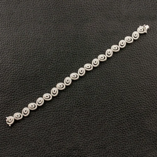 Bracelets For Everyday Wear-Double Oval Link Diamond Bracelet