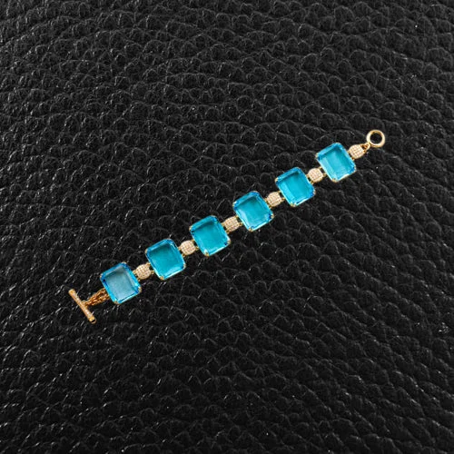 Bracelets For Elegant Statement-Blue Topaz & Diamond Bracelet