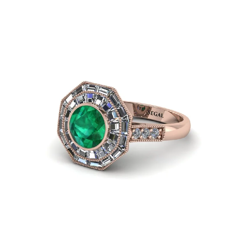 Sparkling Engagement Rings For Brides-Emerald Radiant Majesty Engagement Ring - Francesca No. 5