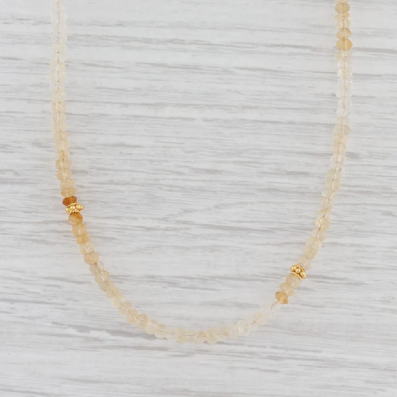 Unique Gold Necklace For Wedding Jewelry-New Nina Nguyen Harmony Necklace Citrine Bead Sterling Gold Vermeil Layer Long