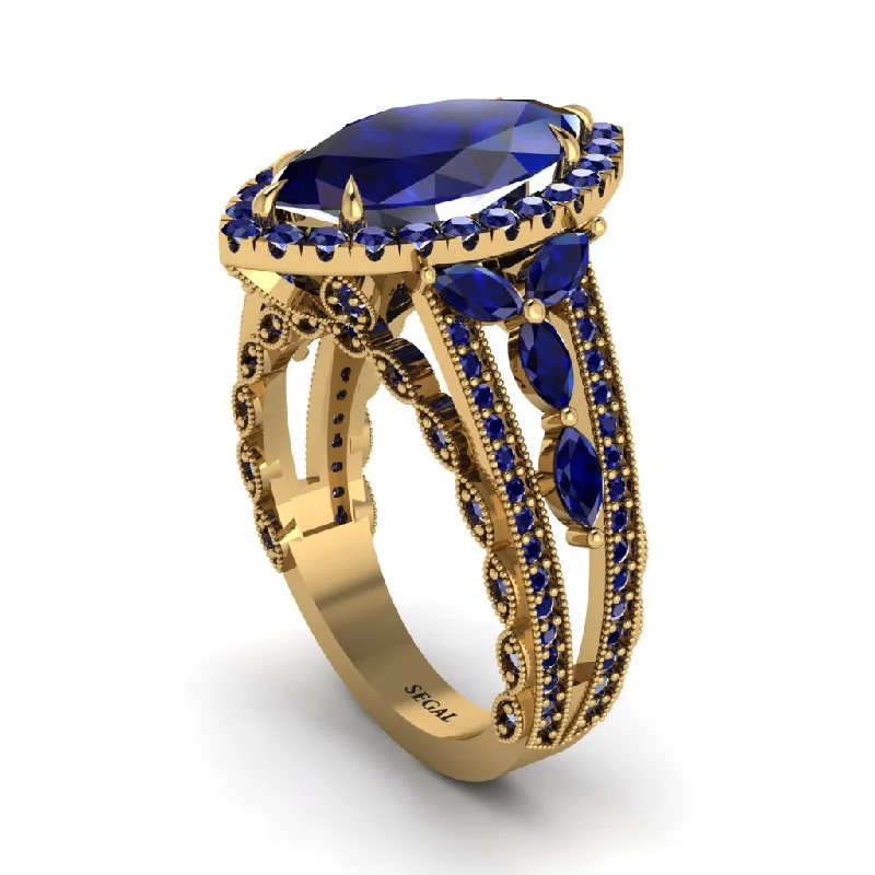 Custom Stackable Rings For Fashion Lovers-Sapphire Majestic Splendor Engagement Ring - Antonella No. 73