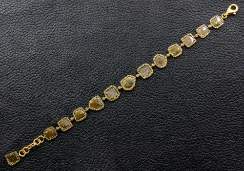 Bracelets For Couple Gifts-Yellow Diamond Slice Bracelet