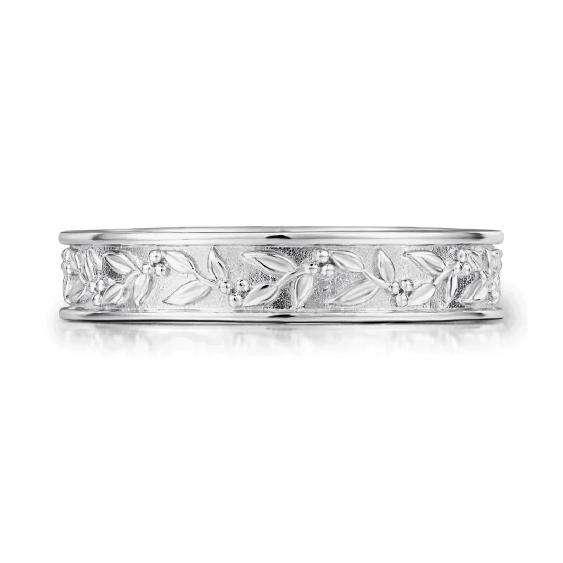 Women’s Fashion Rings For Every Occasion-Floral Tapestry Eternity Band (Male)