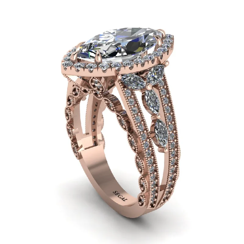 Beautiful Solitaire Rings For Engagement-Diamond Majestic Splendor Engagement Ring - Antonella No. 2