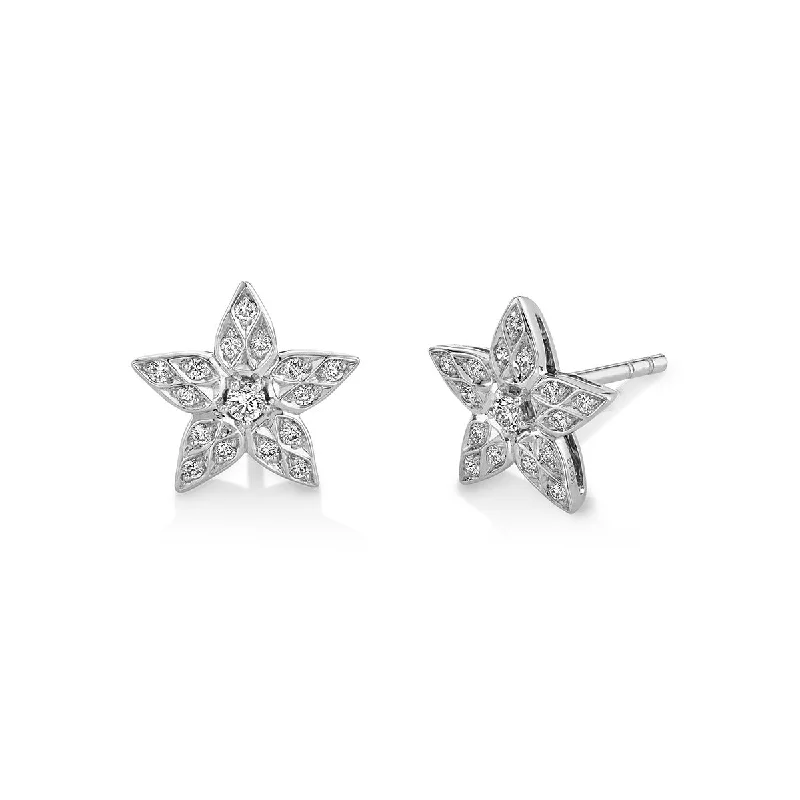 Simple Silver Stud Earrings For Casual Wear-Lily Artisan Pave Diamond Stud Earrings