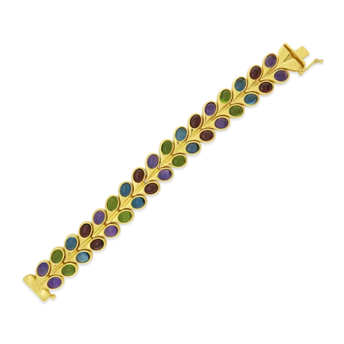 Bracelets With Layered Design-Multi-gem Estate Bracelet