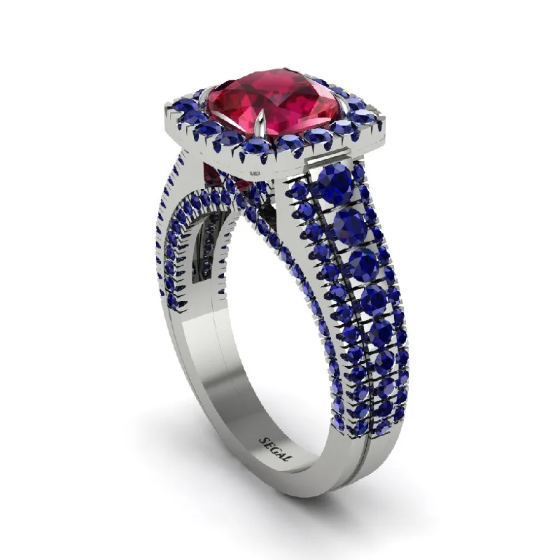 Unique Engagement Rings For Non-Traditional Brides-Cushion Cut Ruby Eternal Splendor Engagement Ring - Lorelei No. 72