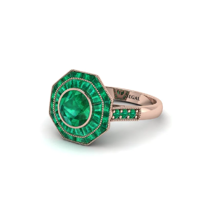 Personalized Couples Rings For Special Moments-Emerald Radiant Majesty Engagement Ring - Francesca No. 20