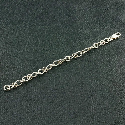 Bracelets With Enamel-Sterling Silver Twist Link Bracelet