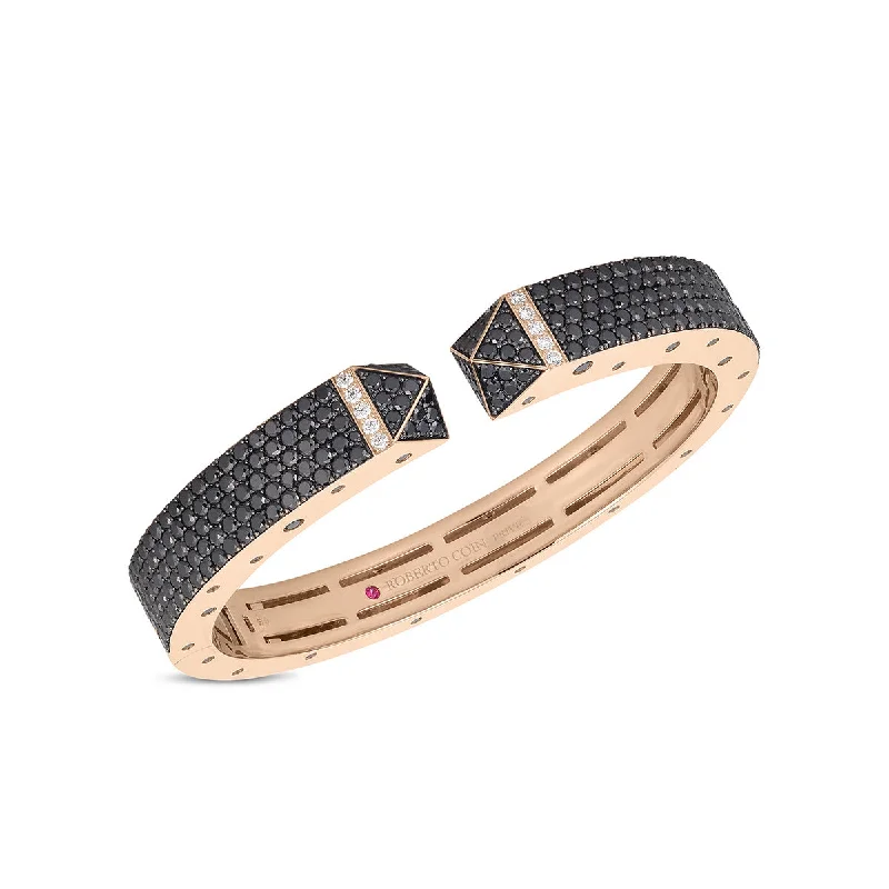 Bangles For Wedding Accessories-Sauvage Prive 18K Gold Black Diamond Bangle