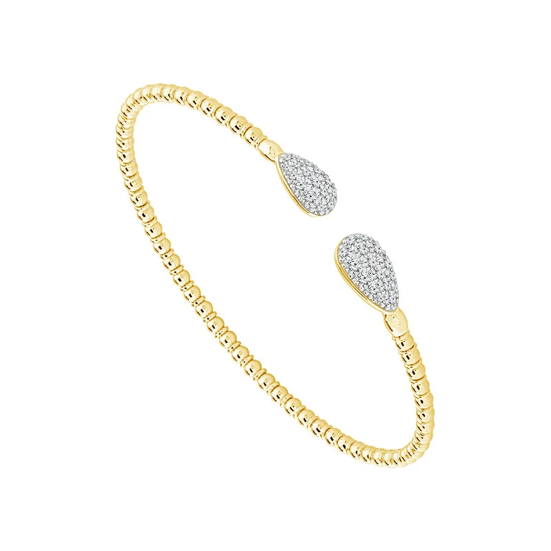 Bangles With Gold Plating-1/2 Ctw Flexible Diamond Bangle Bracelet in Yellow Gold