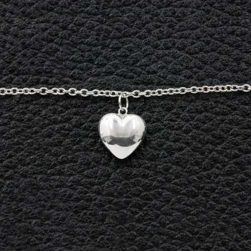 Bracelets With Delicate Designs-Puffy Heart on a Chain Bracelet