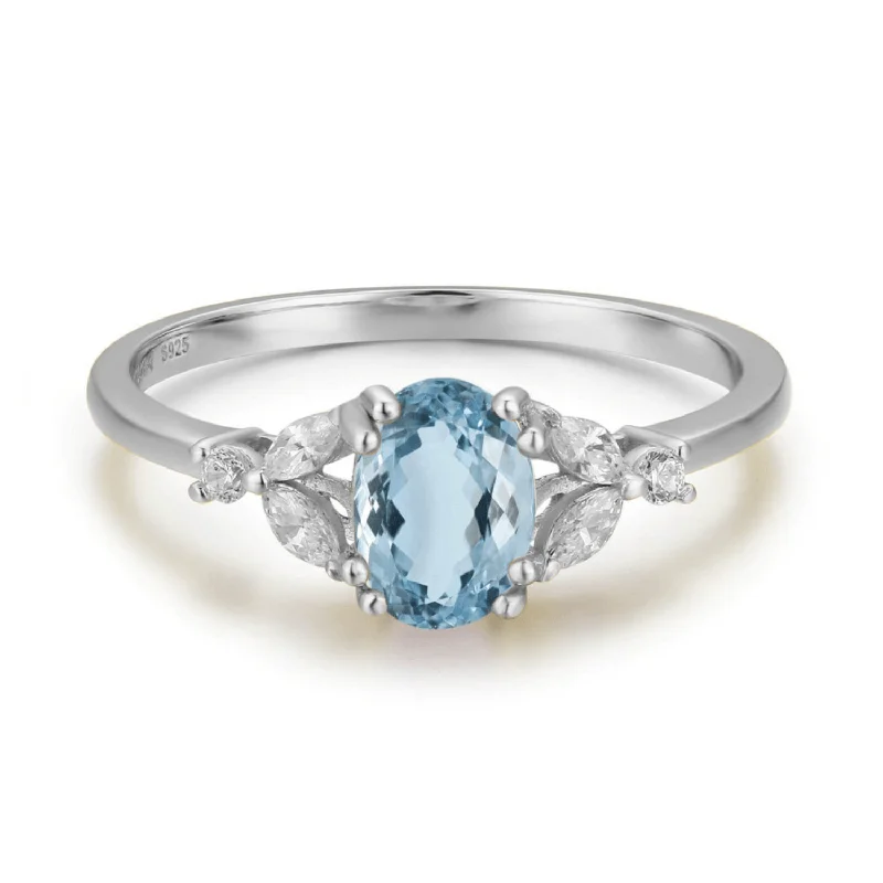 Elegant Rose Gold Rings For Special Occasions-Stellar Aquamarine Ring