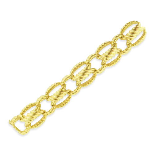 Bracelets For Sleek Looks-Heavy Twist Link Gold Estate Bracelet