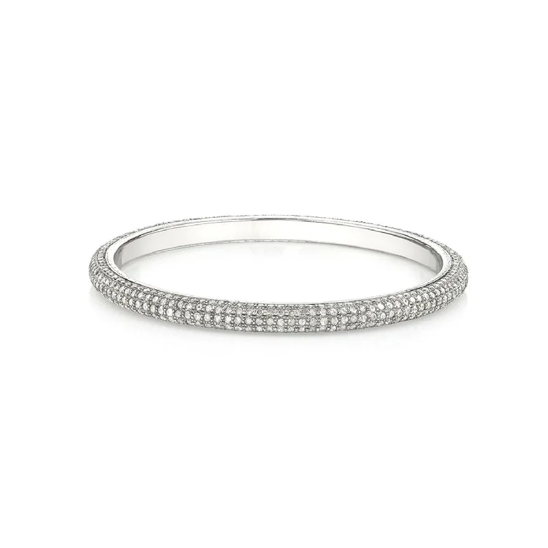 Bangles For Bridal Gifts-Domed Diamond Bangle  B0002524