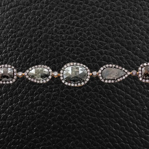 Bracelets With Simple Touch-Brown Diamond Slice Bracelet