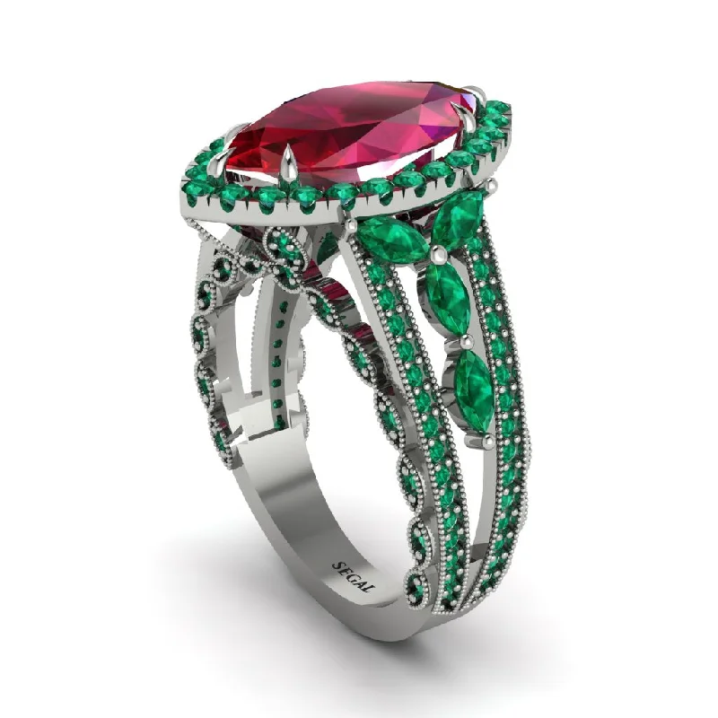 Custom Gemstone Rings For Meaningful Gifts-Ruby Majestic Splendor Engagement Ring - Antonella No. 27