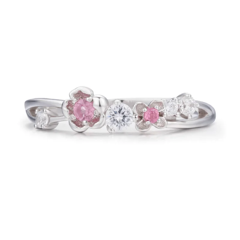 Stunning Pearl Rings For Elegant Wear-Cherry Blossom Pink Tourmaline Band