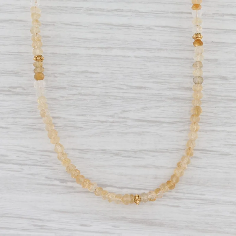 Fashionable Rope Necklaces For Casual Look-New Nina Nguyen Harmony Necklace Citrine Bead Long Layer Sterling Gold Vermeil