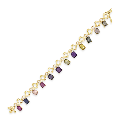 Bracelets For Layering Looks-Multi-color Sapphire Estate Bracelet