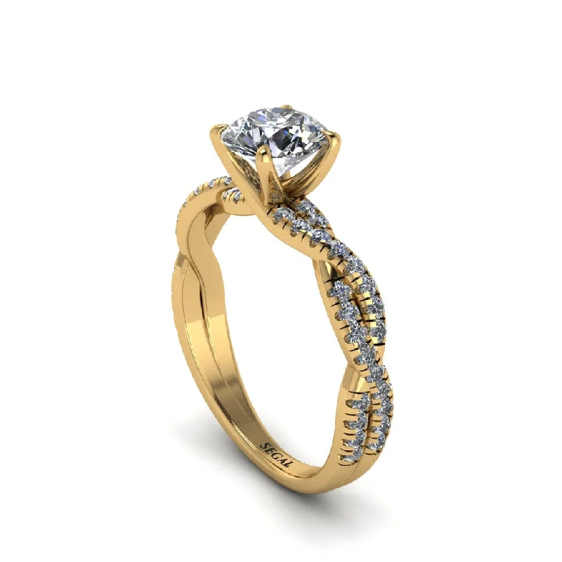 Custom Diamond Rings For Special Occasions-Round Cut Diamond Eternal Embrace Engagement Ring - Nia No. 1