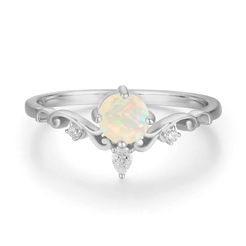 Unique Engagement Rings For Alternative Brides-Sunrise Opal Ring