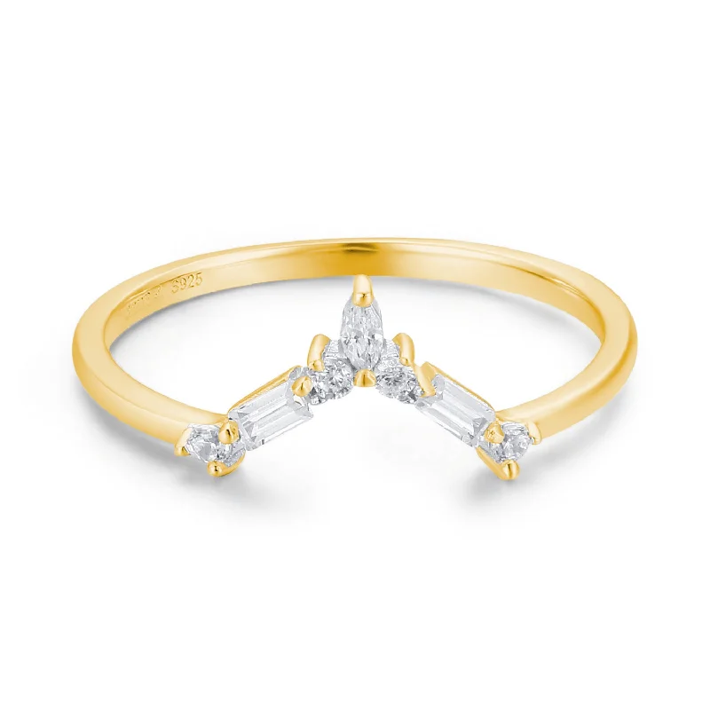 Customizable Birthstone Rings For Custom Gifts-Monte Arc Ring (Yellow Gold)