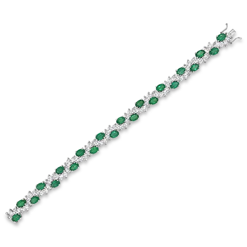 Bracelets For Bold Statement-Emerald & Diamond Bracelet