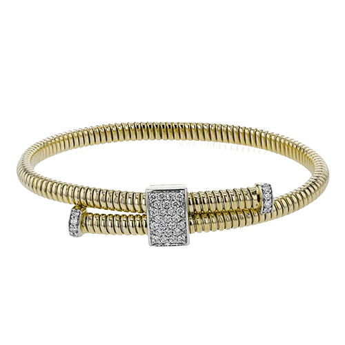 Bangles In Antique Style-Cable Bangle in 18k Gold with Diamonds LB2447