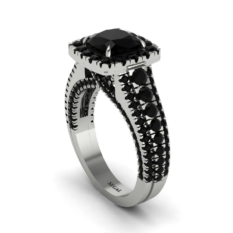 Classic Wedding Rings For Him-Cushion Cut Black Diamond Eternal Splendor Engagement Ring - Lorelei No. 39