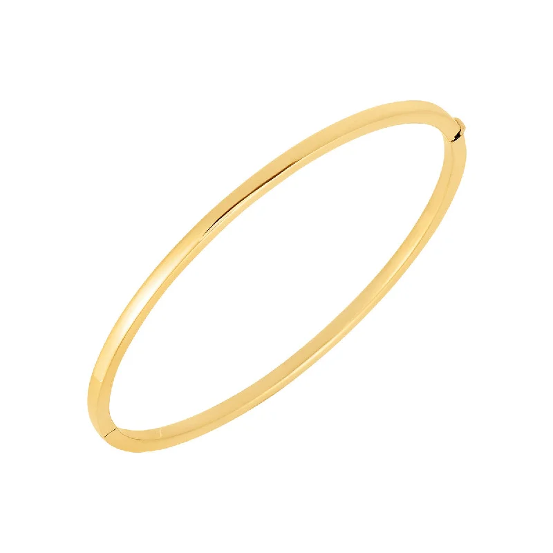 Bangles With Exotic Designs-18K Yellow Gold Oval Bangle