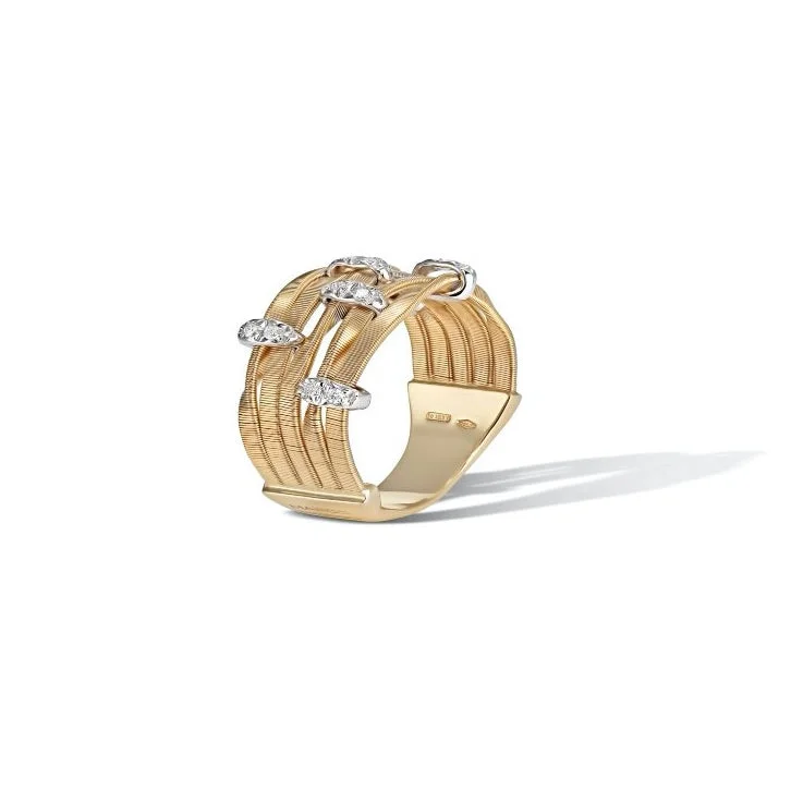 Beautiful Cocktail Rings For Weddings-Marco Bicego 18k Yellow Gold Marrakech Onde Multi Strand Ring